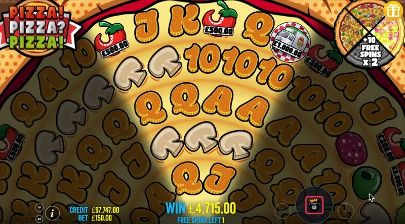 Pizza game interface